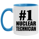 Number One #1 Nuclear Technician - 11oz Accent Mug Blue