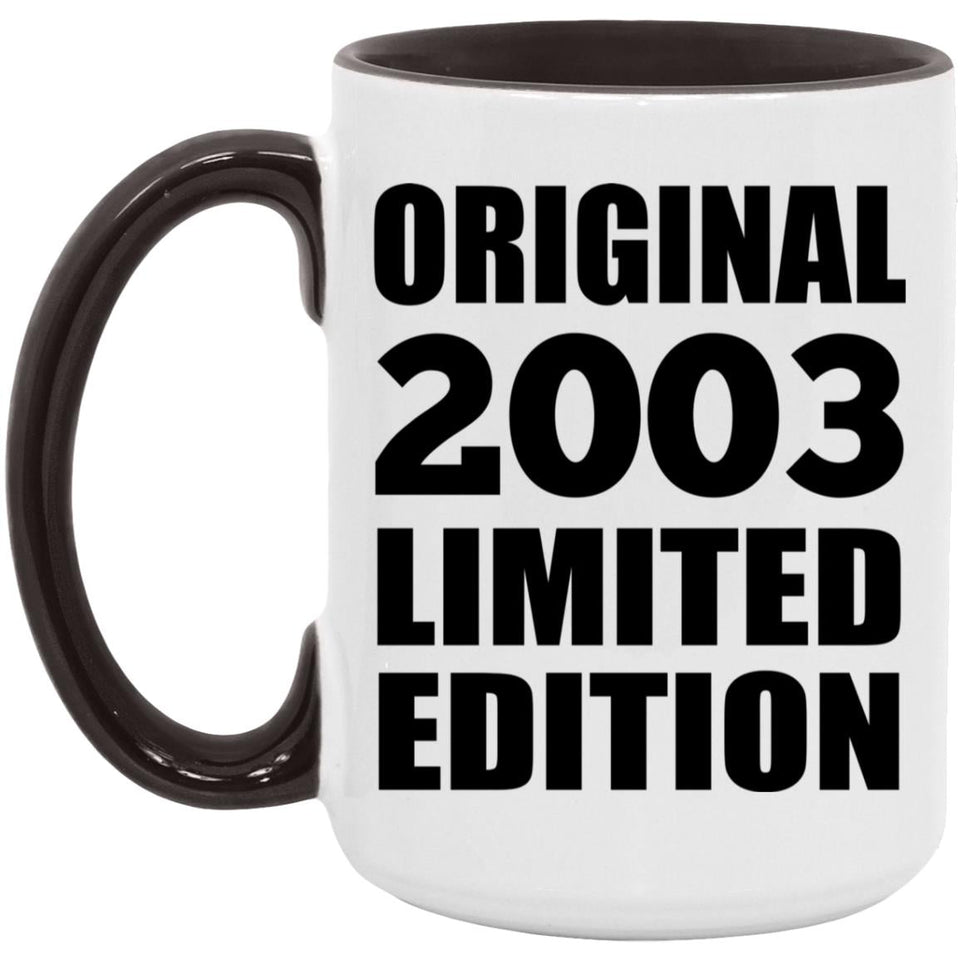 21st Birthday Original 2003 Limited Edition - 15oz Accent Mug Black