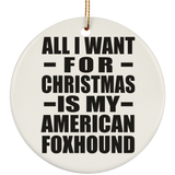 All I Want For Christmas Is My American Foxhound - Circle Ornament
