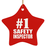 Number One #1 Safety Inspector - Star Ornament