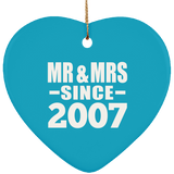 17th Anniversary Mr & Mrs Since 2007 - Heart Ornament