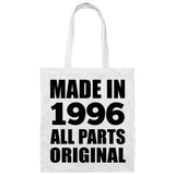 28th Birthday Made in 1996 All Parts Original - Tote Bag White