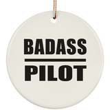 Badass Pilot - Circle Ornament
