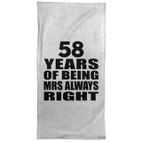58th Anniversary 58 Years of Being Mrs Always Right - Hand Towel