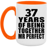 37th Anniversary 37 Years Of Being Mr Perfect - 15oz Accent Mug Orange