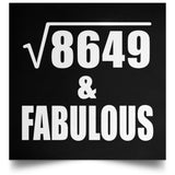 93rd Birthday Square Root of 8649 & Fabulous - Poster Square