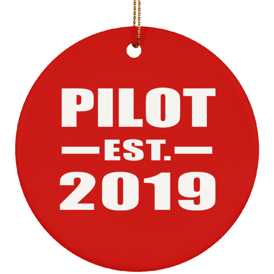 Pilot Established EST. 2019 - Circle Ornament