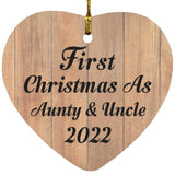 First Christmas As Aunty & Uncle 2022 - Heart Ornament C
