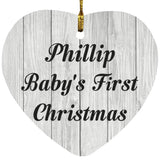 Phillip Baby's First Christmas - Heart Ornament F