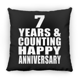 Happy 7th Anniversary 7 Years & Counting - Throw Pillow Black