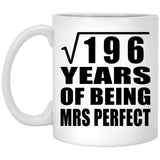 14th Anniversary Square Root of 196 Years of Mrs Perfect - 11oz Coffee Mug