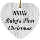 Willie Baby's First Christmas - Heart Ornament F