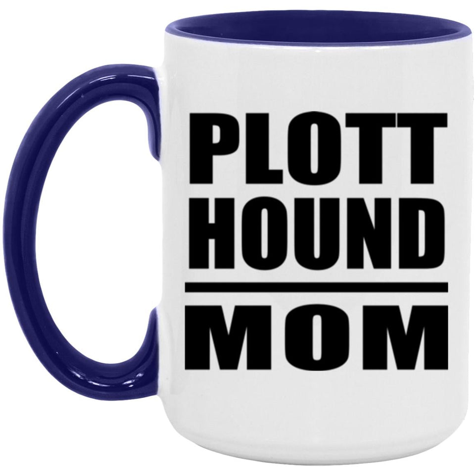 Plott Hound Mom - 15oz Accent Mug Purple