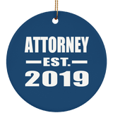Attorney Established EST. 2019 - Circle Ornament