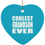 Coolest Grandson Ever - Heart Ornament