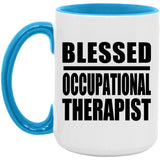 Blessed Occupational Therapist - 15oz Accent Mug Blue