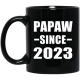Papaw Since 2023 - 11oz Coffee Mug Black