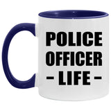 Police Officer Life - 11oz Accent Mug Purple