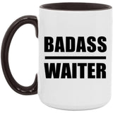 Badass Waiter - 15oz Accent Mug Black