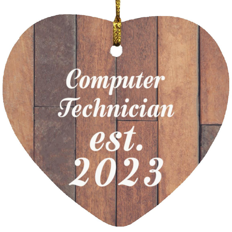 Computer Technician Established Est. 2023 - Heart Ornament E
