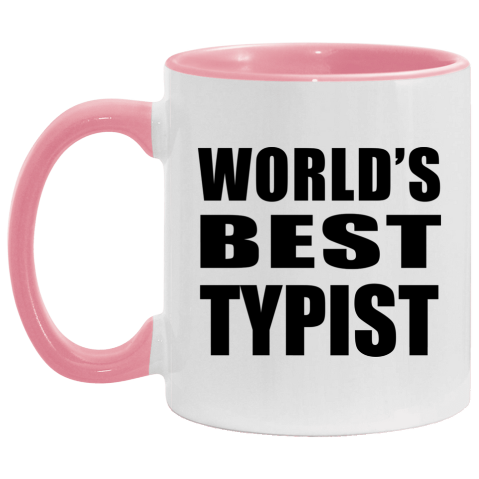 World's Best Typist - 11oz Accent Mug Pink