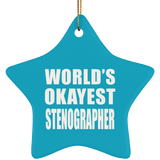 World's Okayest Stenographer - Star Ornament