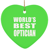 World's Best Optician - Heart Ornament