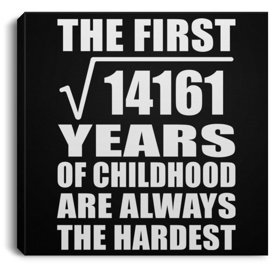 119th Birthday Square Root of 14161 Years of Childhood - Canvas Square