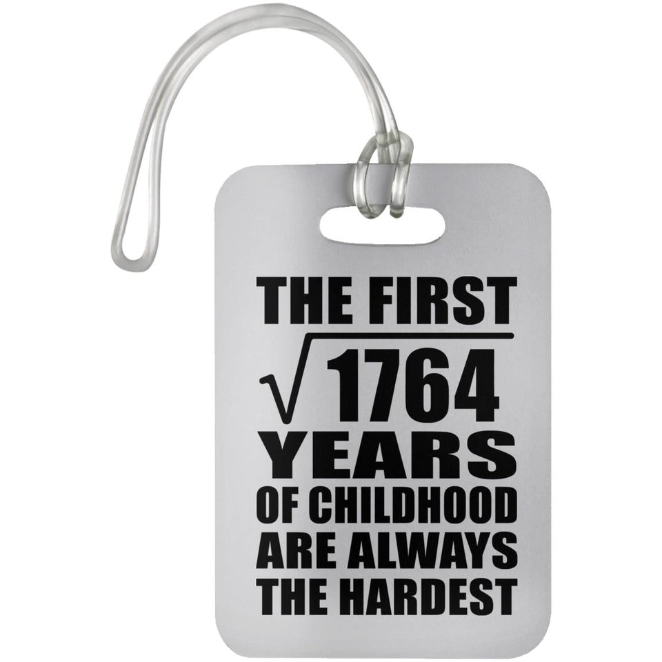 42nd Birthday Square Root of 1764 Years of Childhood - Luggage Bag Tag