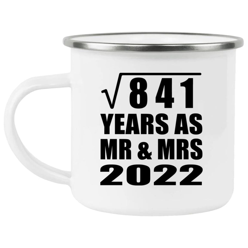 29th Anniversary Square Root of 841 Years As Mr & Mrs 2022 - 12oz Camping Mug