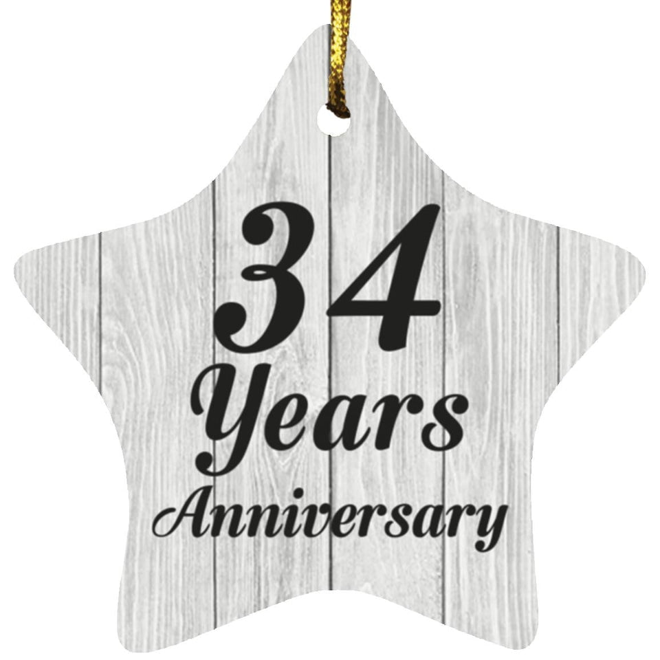 34th Anniversary 34 Years Anniversary - Star Ornament F
