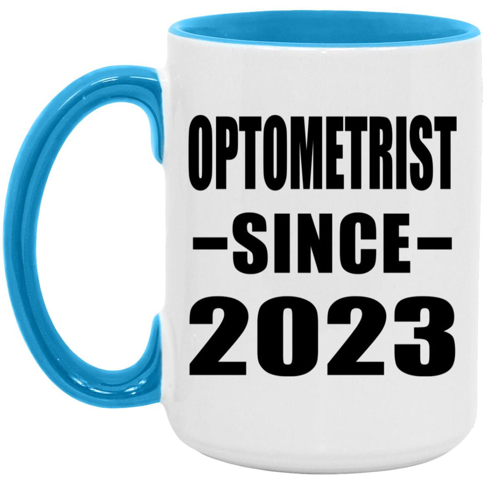 Optometrist Since 2023 - 15oz Accent Mug Blue