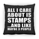 All I Care About Is Stamps - Throw Pillow Black