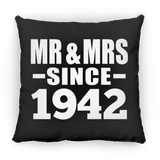 82nd Anniversary Mr & Mrs Since 1942 - Throw Pillow Black