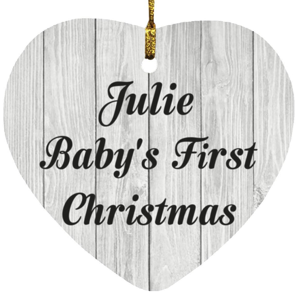 Julie Baby's First Christmas - Heart Ornament F