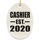 Cashier Established EST. 2020 - Oval Ornament