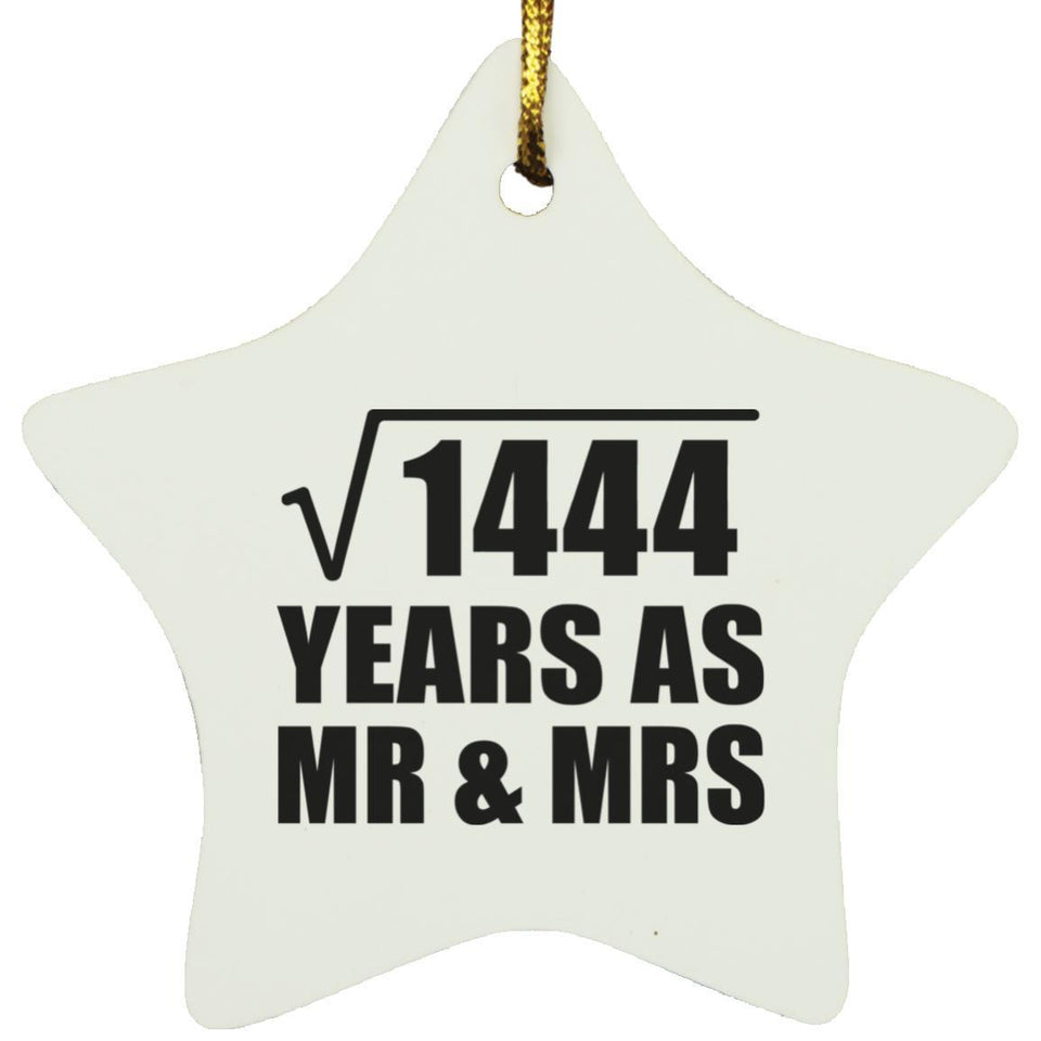 38th Anniversary Square Root of 1444 Years As Mr & Mrs - Star Ornament