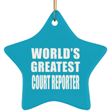 World's Greatest Court Reporter - Star Ornament