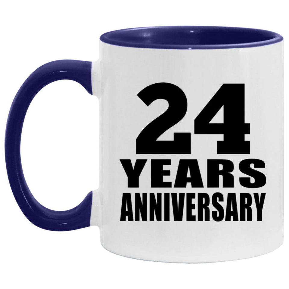 24th Anniversary 24 Years - 11oz Accent Mug Purple