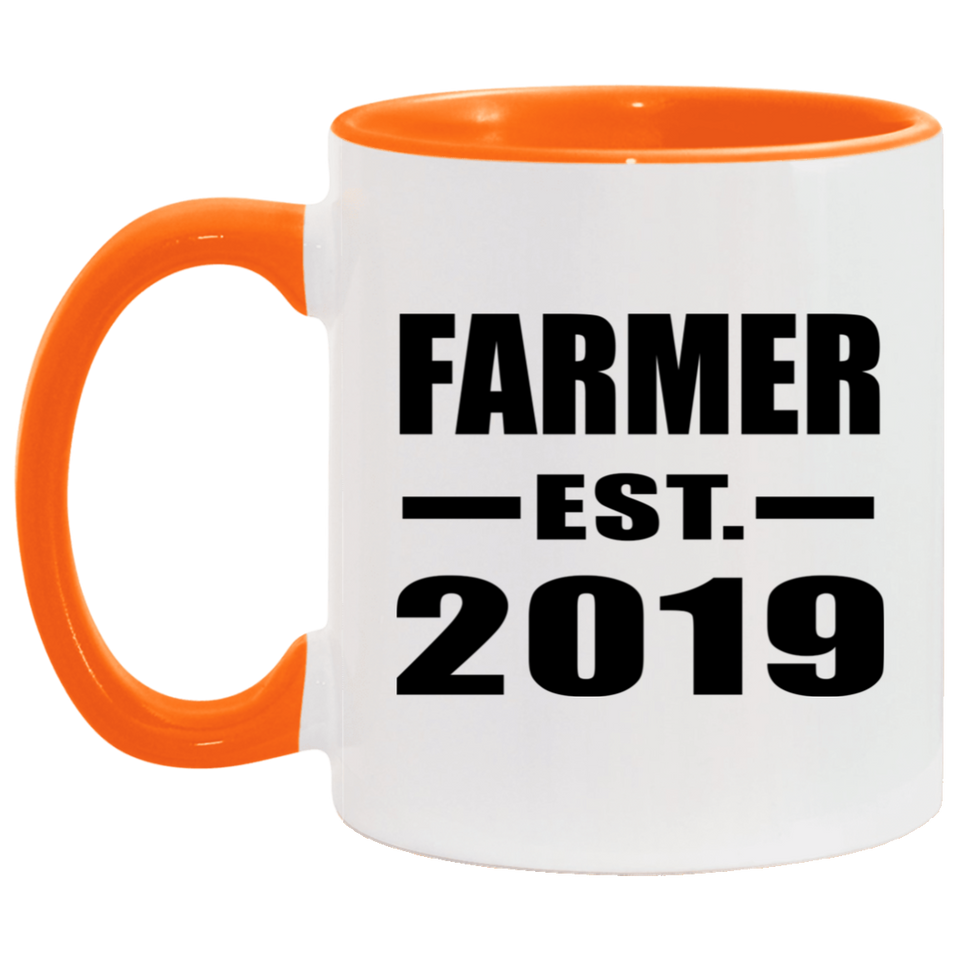 Farmer Established EST. 2019 - 11oz Accent Mug Orange