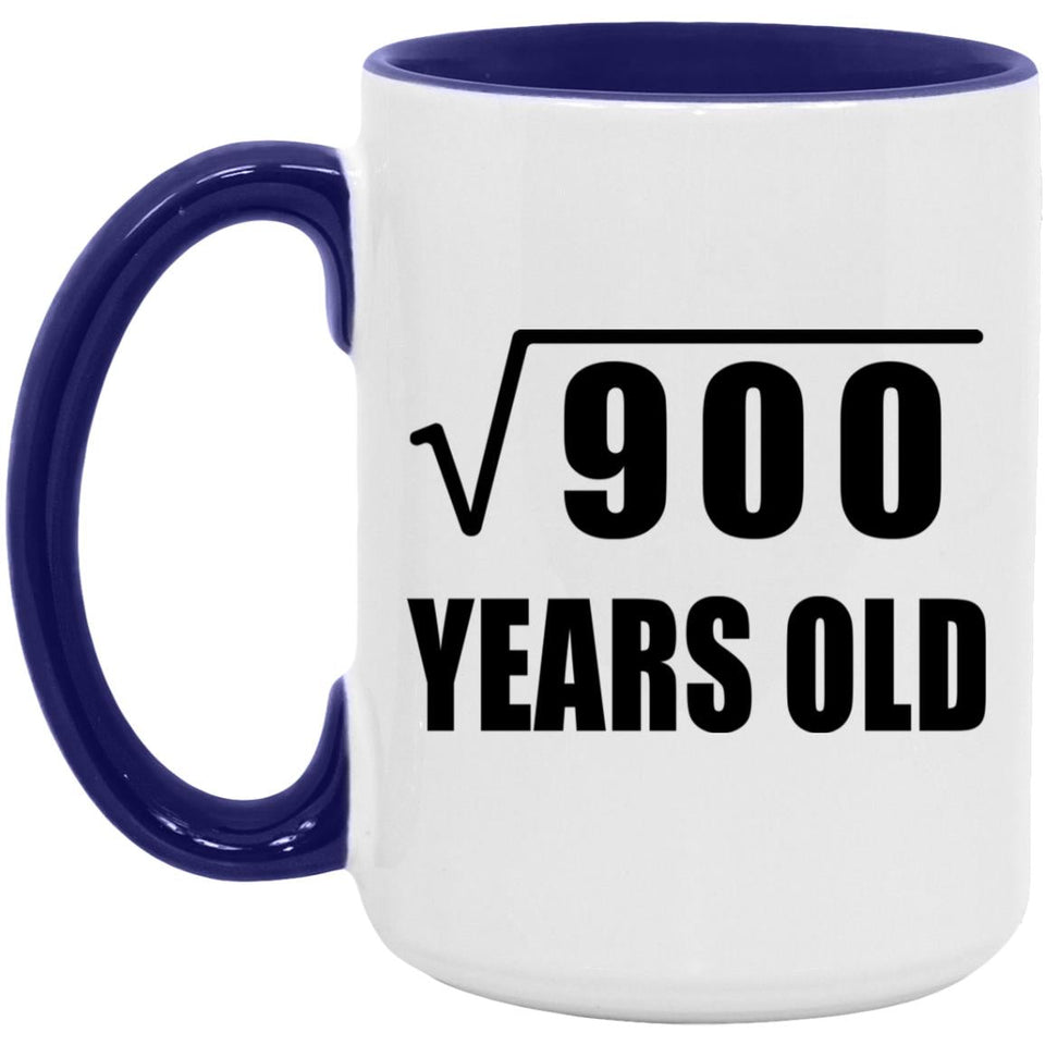 30th Birthday Square Root of 900 Years Old - 15oz Accent Mug Purple