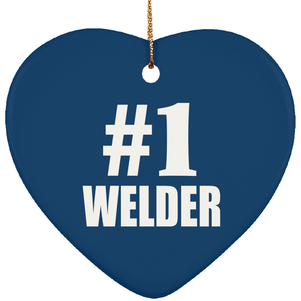 Number One #1 Welder - Heart Ornament