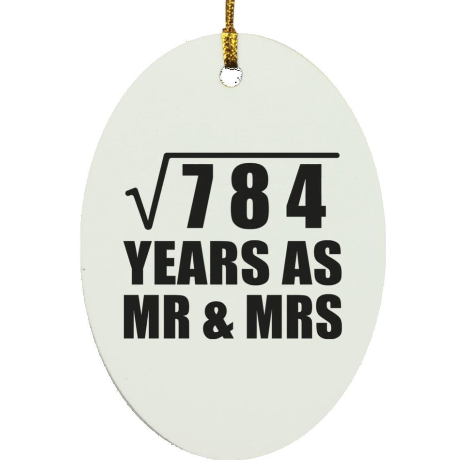 28th Anniversary Square Root of 784 Years As Mr & Mrs - Oval Ornament