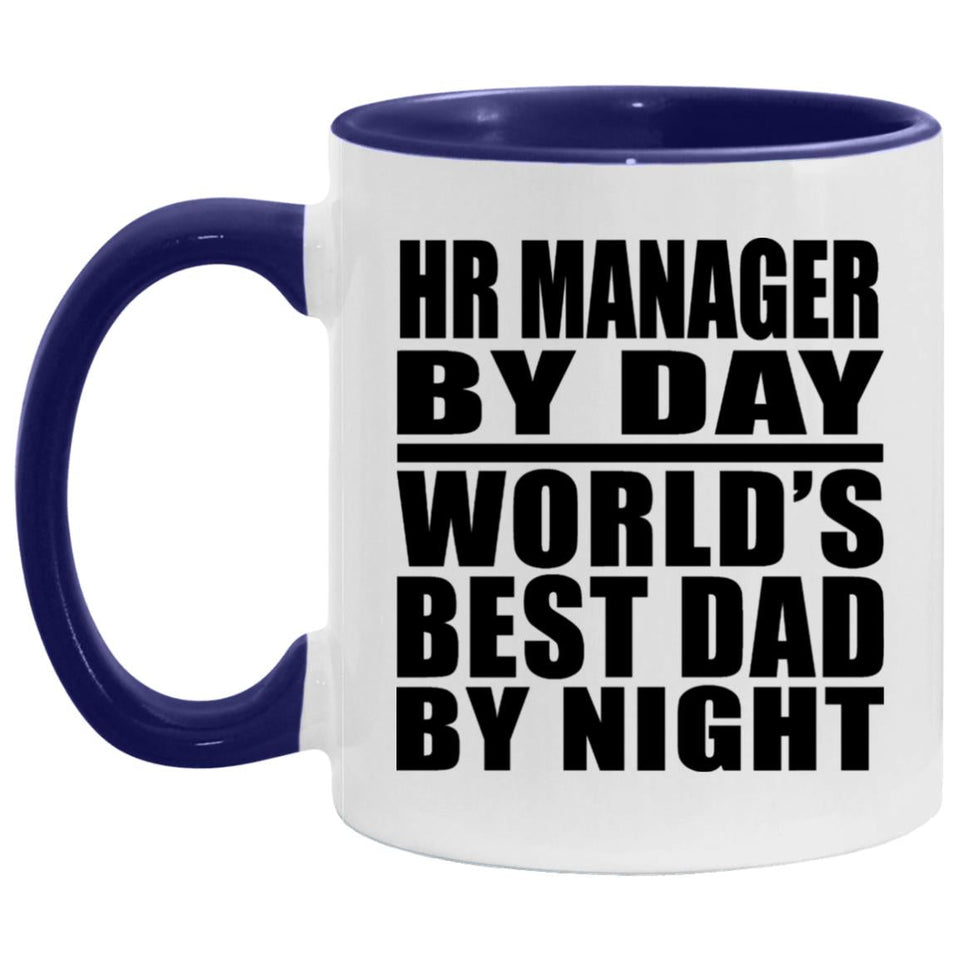 Hr Manager By Day World's Best Dad By Night - 11oz Accent Mug Purple