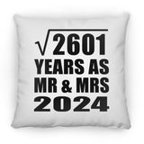 51st Anniversary Square Root of 2601 Years As Mr & Mrs 2024 - Throw Pillow