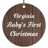 Virginia Baby's First Christmas - Circle Ornament D