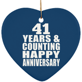 Happy 41st Anniversary 41 Years & Counting - Heart Ornament