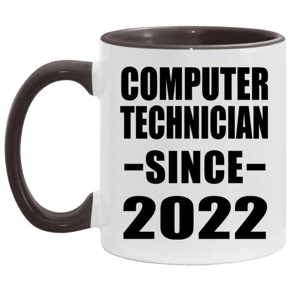 Computer Technician Since 2022 - 11oz Accent Mug Black