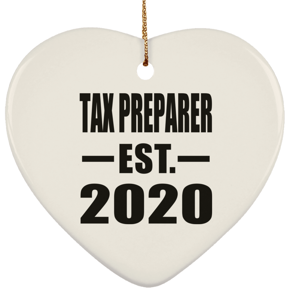Tax Preparer Established EST. 2020 - Heart Ornament
