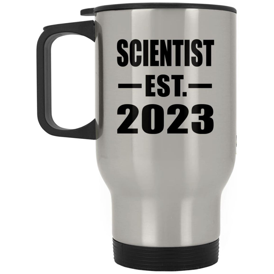 Scientist Established EST. 2023 - Silver Travel Mug